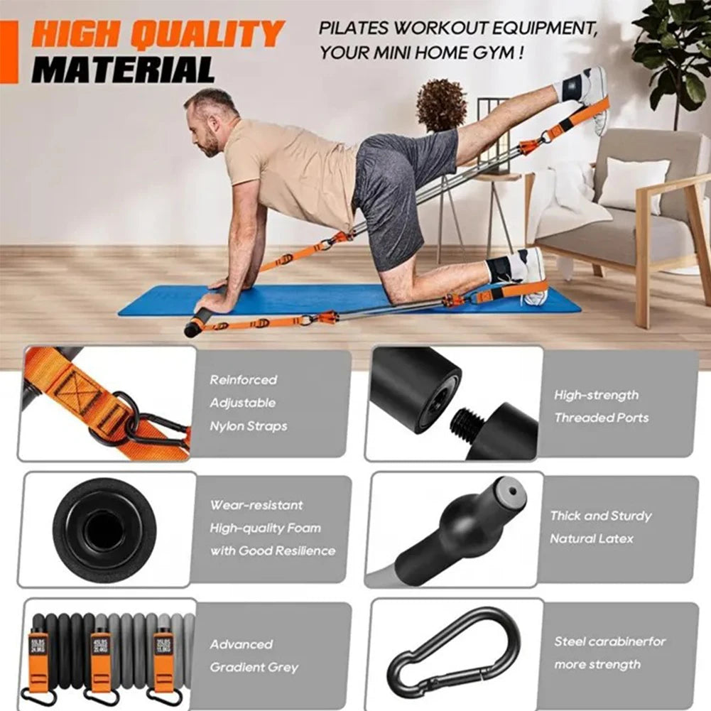 Pilates Bar Kit W/ Resistance Bands Multifunctional Pilate